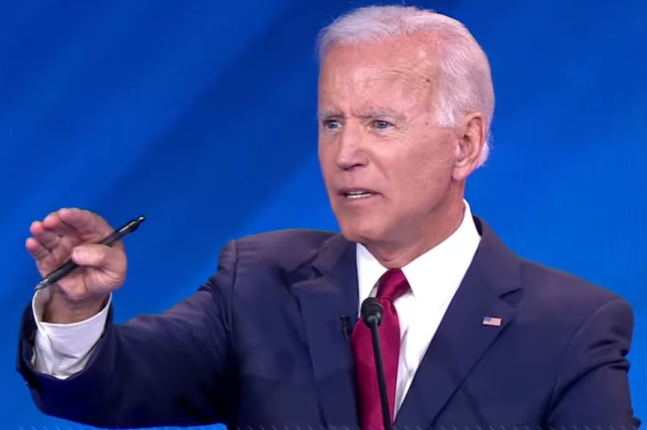 Joe Biden speaks during the Democratic debate hosted by ABC on Sept. 12, 2019. (YouTube/Screenshot)
