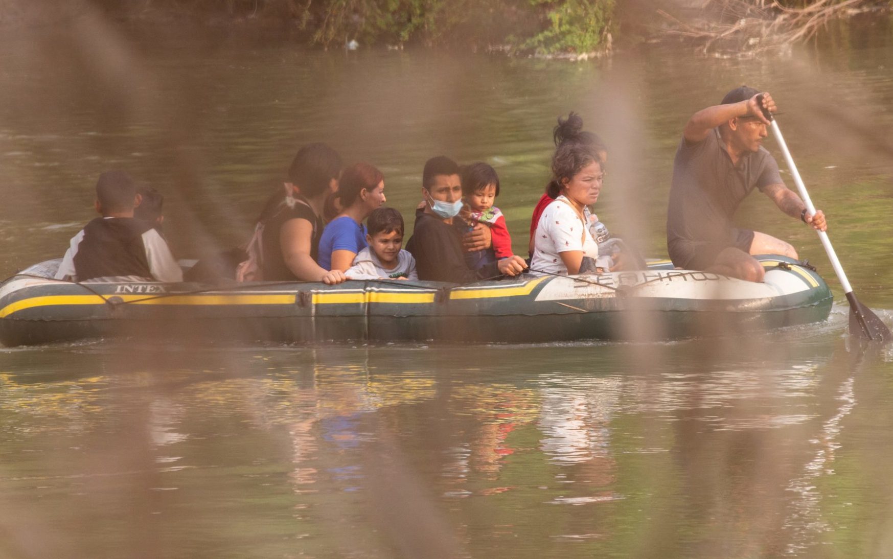 EXCLUSIVE PHOTOS: Smugglers Use Inflatable Raft To Transport Illegal Immigrants, Including Young Children, Into The US