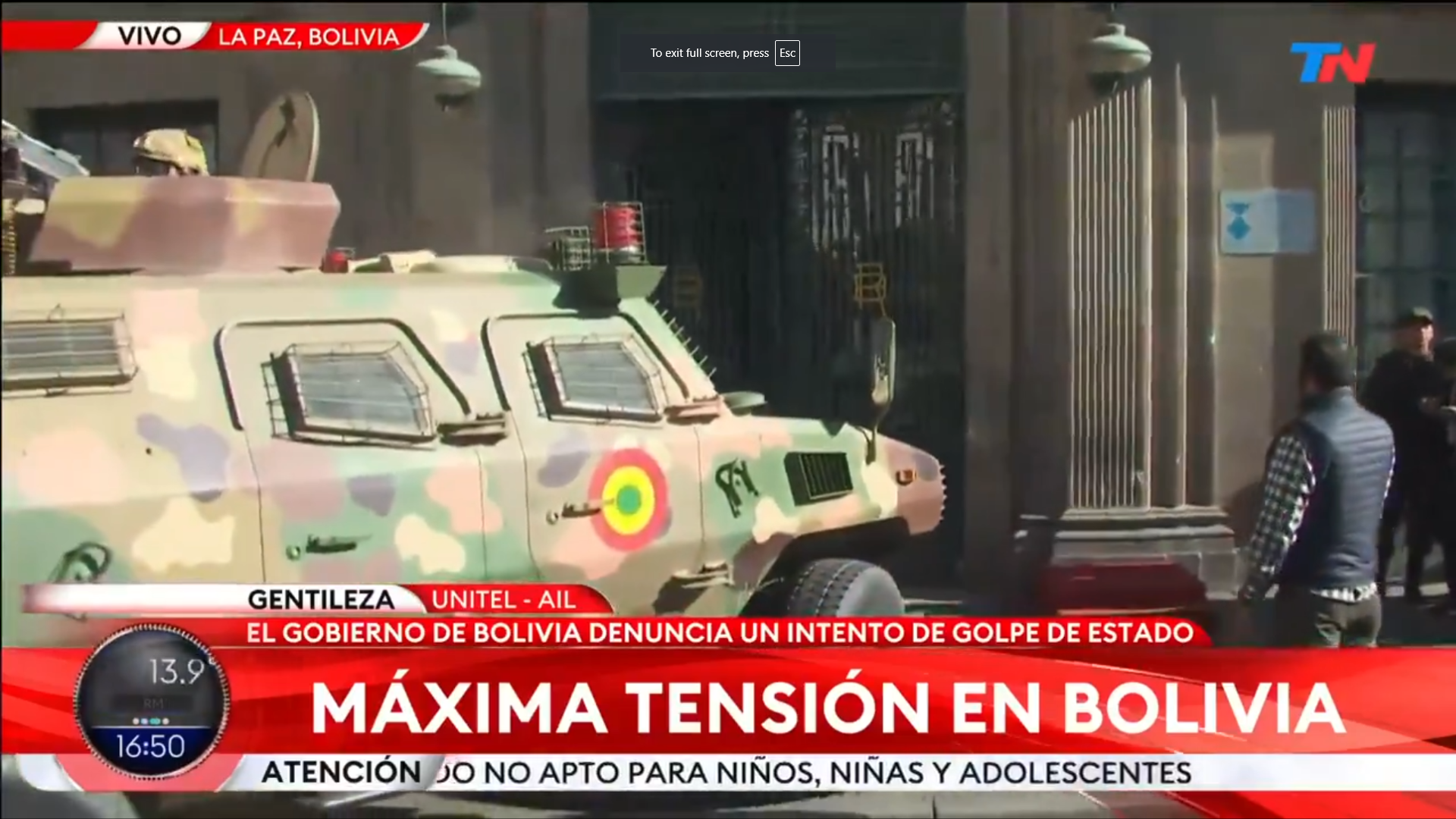 Bolivian General Arrested After Military Stormed Presidential Palace In Failed Coup Effort