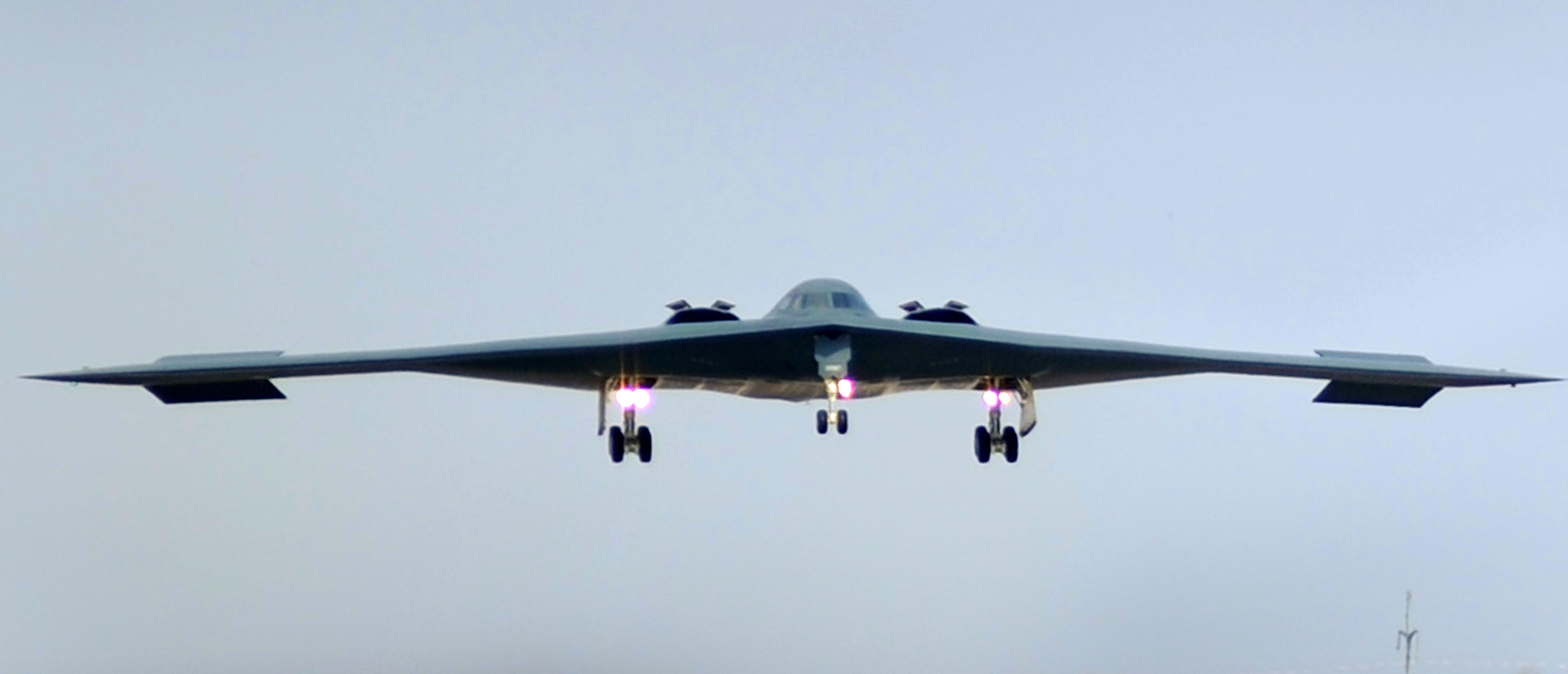 WHITEMAN AIR FORCE BASE A B-2 Stealth bomber returns from a mission March 20, 2011. (U.S. Air Force photo by Senior Airman Kenny Holston)(Released)