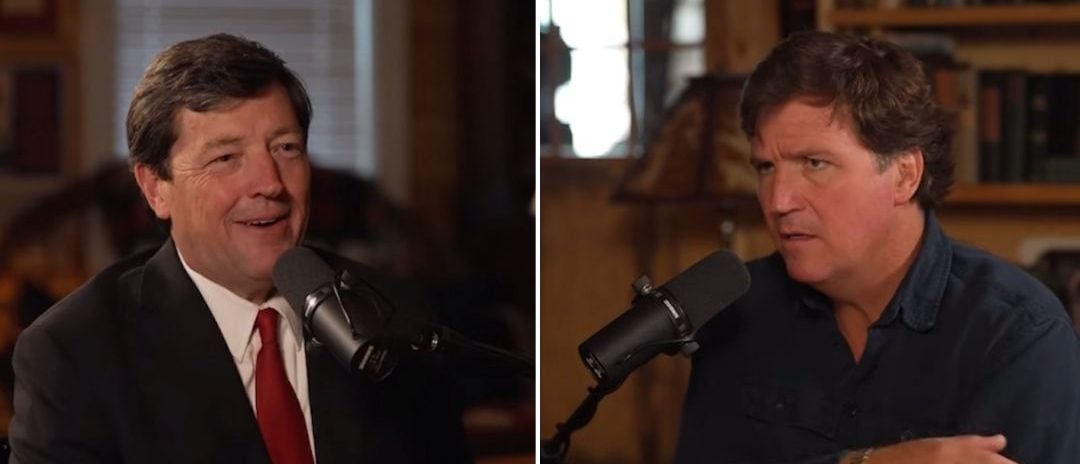 Ed Martin Tells Tucker Carlson How ‘Schumer Smear’ Set Off Unhinged Woman Who Spit On Him In Public