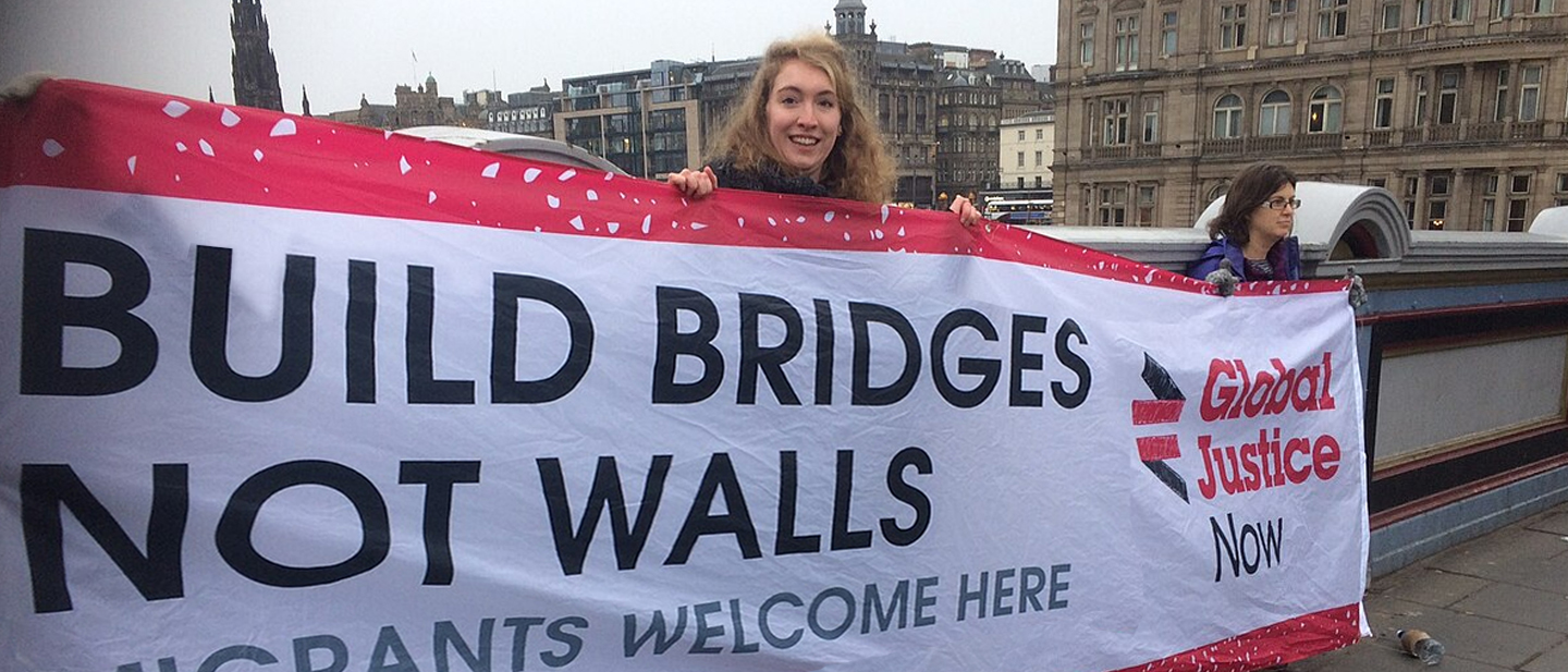 Protesters Against Trump in Edinburgh Scotland