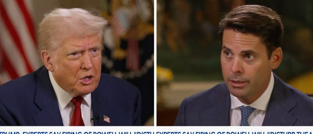 Donald Trump on "Finnerty" discussing Powell [Screenshot/Newsmax/"Finnerty"]