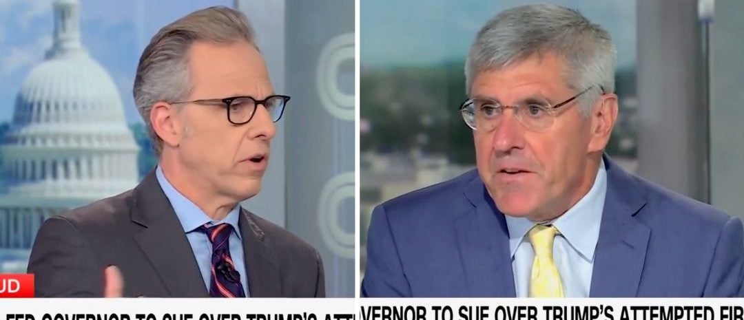 Stephen Moore on "The Lead With Jake Tapper" discussing Cook allegations [Screenshot/CNN/"The Lead with Jake Tapper"]