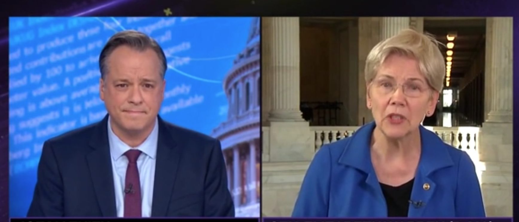 Elizabeth Warren Lays Out What She'll Do If Trump Sends Troops To Massachusetts (Screenshot/Bloomberg)