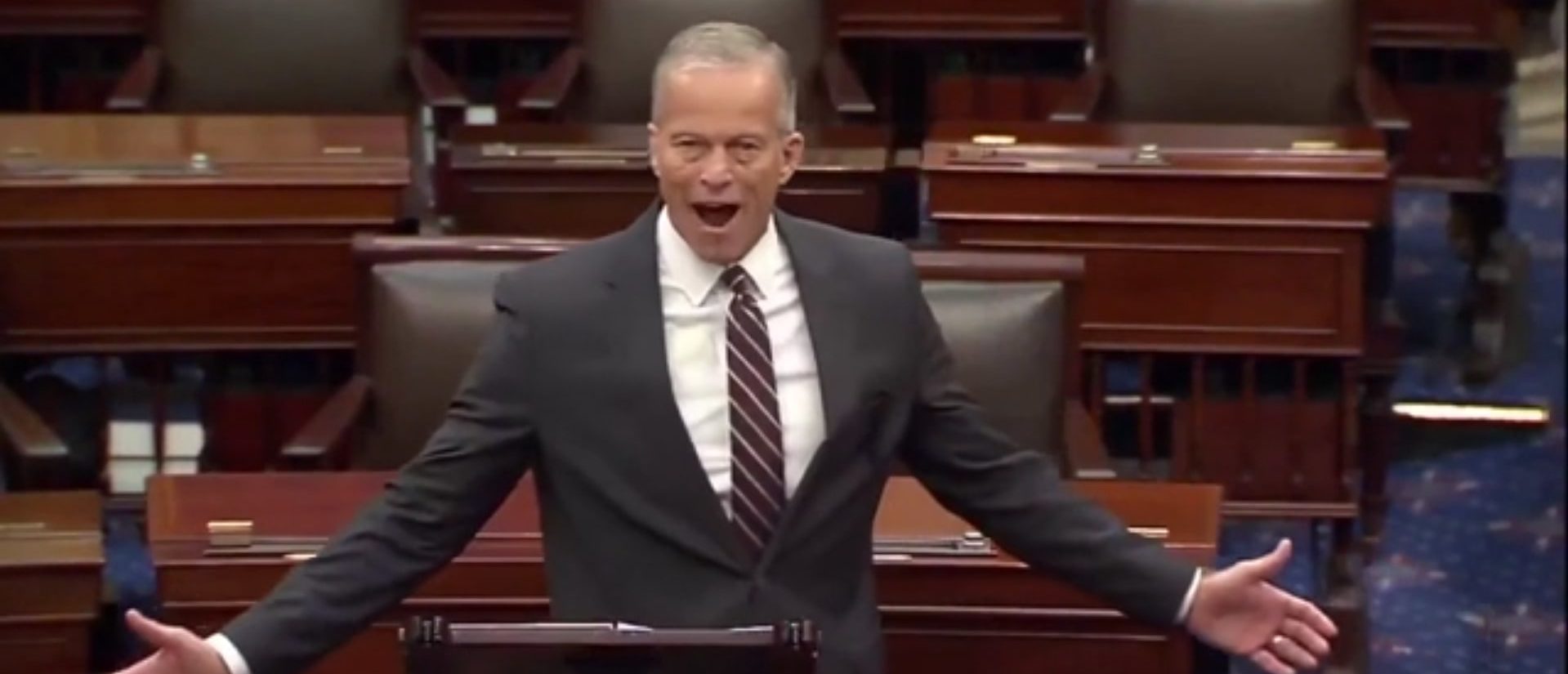 Mild-Mannered Thune Goes On Offense After Democrats Block Reopening Government For 13th Time (Screenshot/X/Daily Caller)