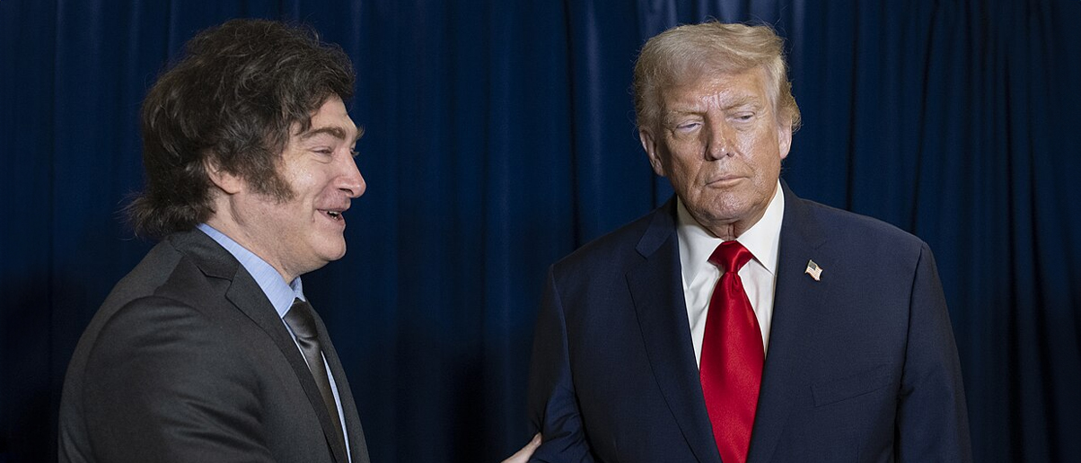President Donald Trump participates in a pull-aside meeting with Javier Milei, President of Argentina, at the United Nations Headquarters in New York City, Tuesday, September 23, 2025.