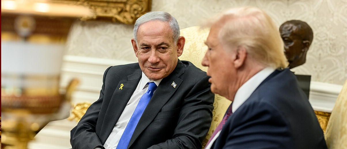 President Donald Trump holds a bilateral meeting with Israeli Prime Minister Benjamin Netanyahu in the Oval Office to discuss the U.S. peace plan for Gaza, Monday, September 29, 2025. (Official White House