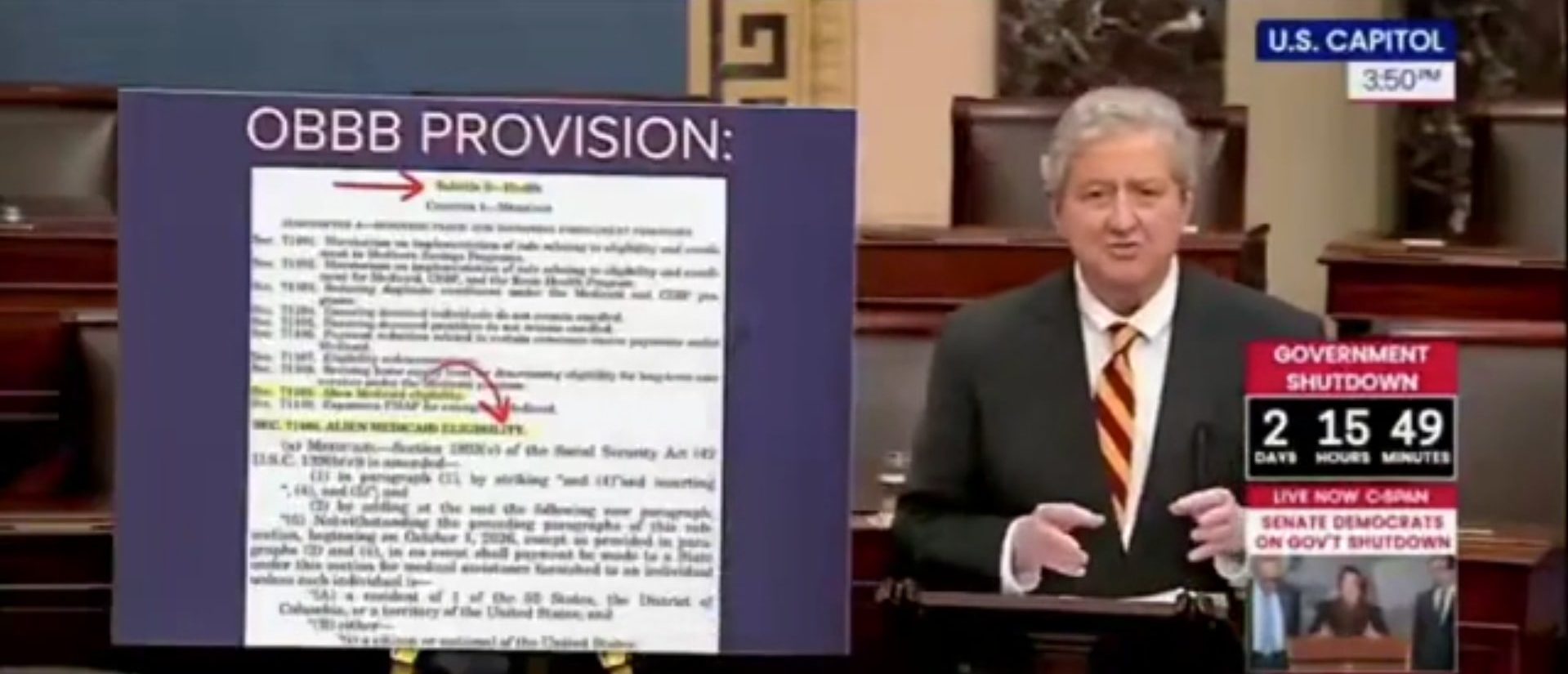 Sen. Kennedy Lists Millions In Questionable Spending Democrats Want Restored Before Reopening Government (Screenshot/CSPAN)