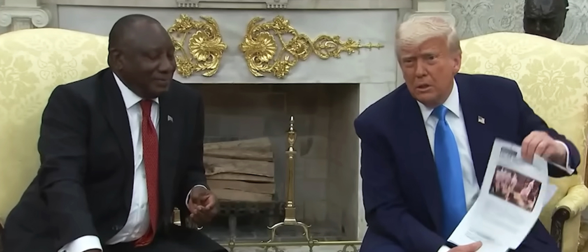 South African President Cyril Ramaphosa and Donald Trump