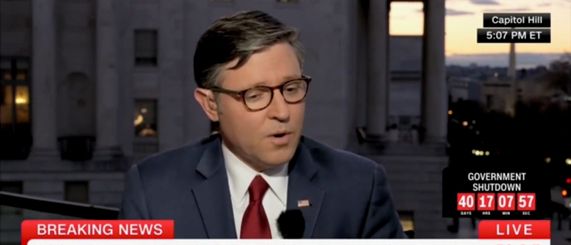 Mike Johnson Reveals Schumer’s Inappropriate Request During Shutdown (Screenshot/CNN)