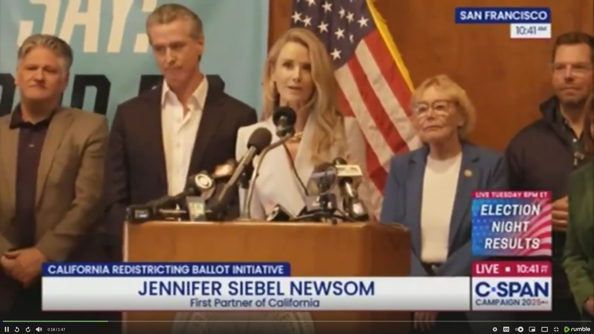 Newsom's Wife Melts Down Over Trump, Swears Kids Will Never Accept Him As President