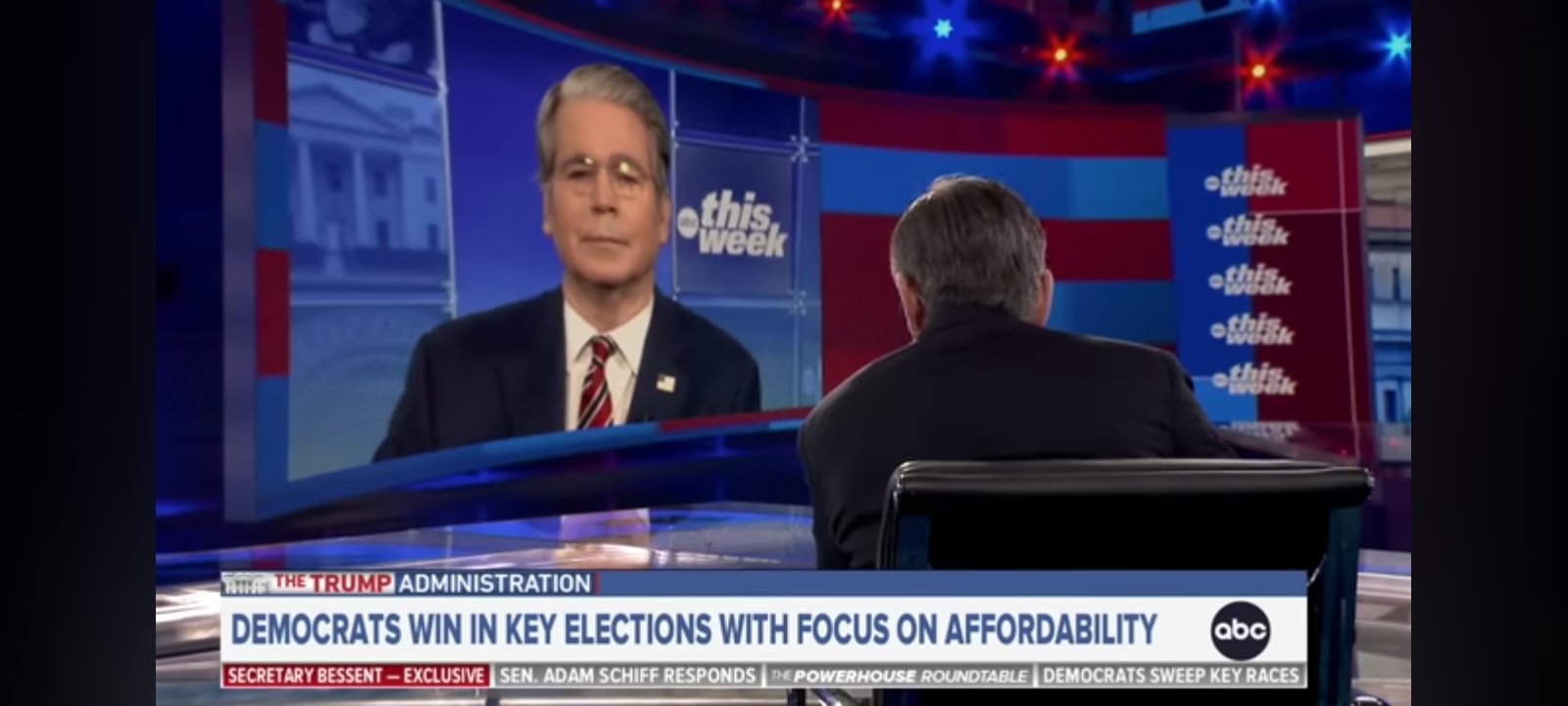 Secretary Scott Bessent and ABC host George Stephanopoulos [Screenshot/YouTube/ABC News]