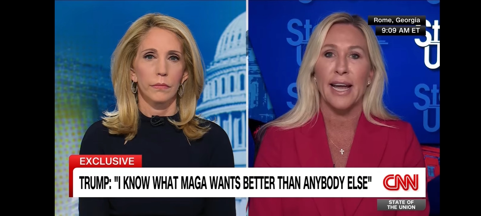Rep. Marjorie Taylor Greene on CNN's "State of the Union." [Screenshot/Rumble/CNN]