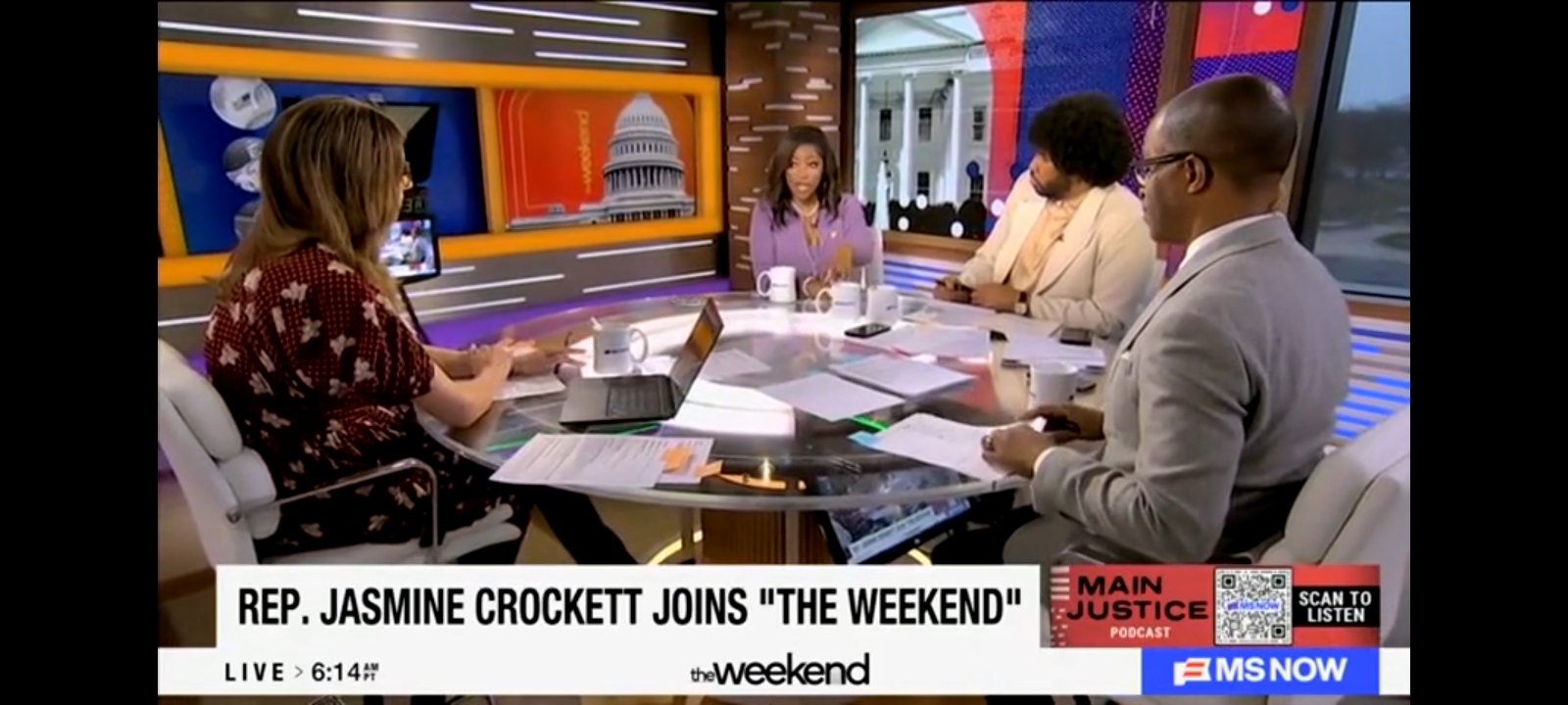 Jasmine Crockett on MS NOW's "The Weekend" [Screenshot/Rumble/MS NOW]