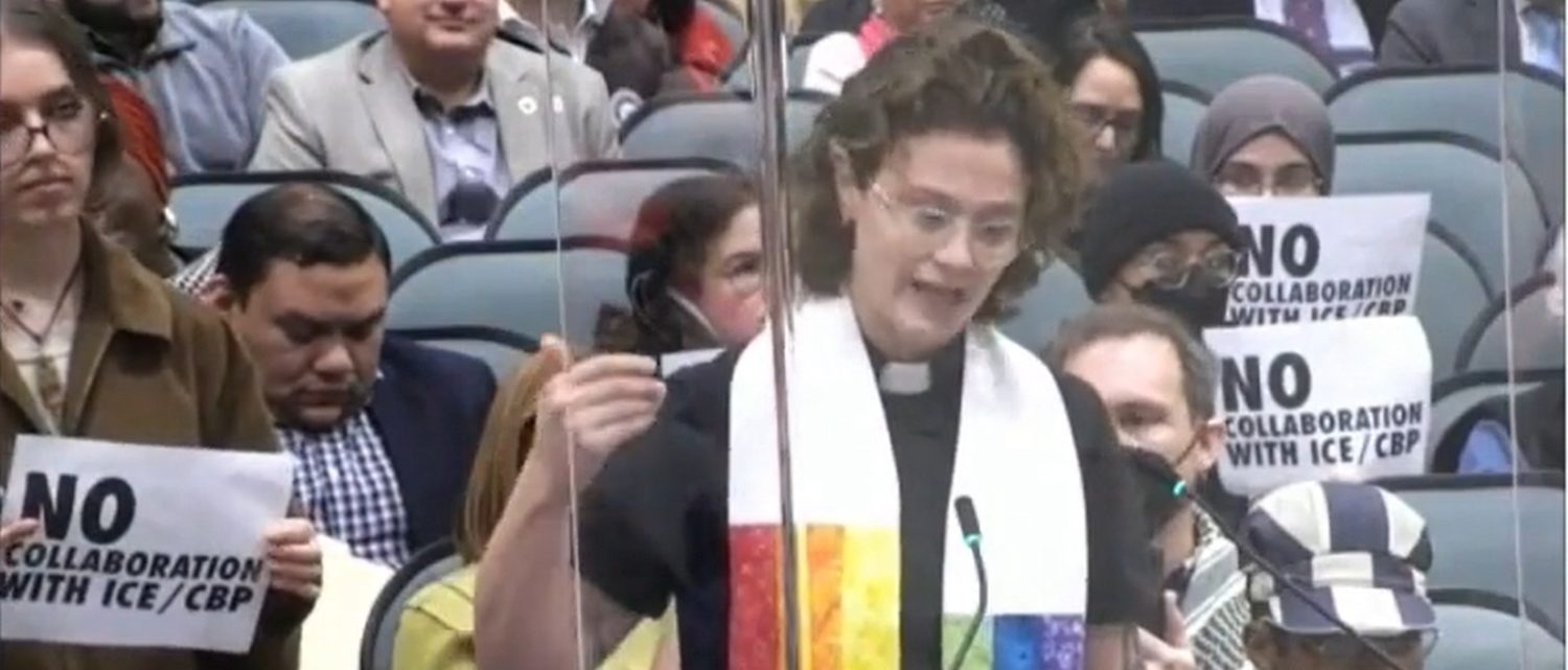 Rainbow-Clad Female Reverend Compares ICE Supporters To Judas