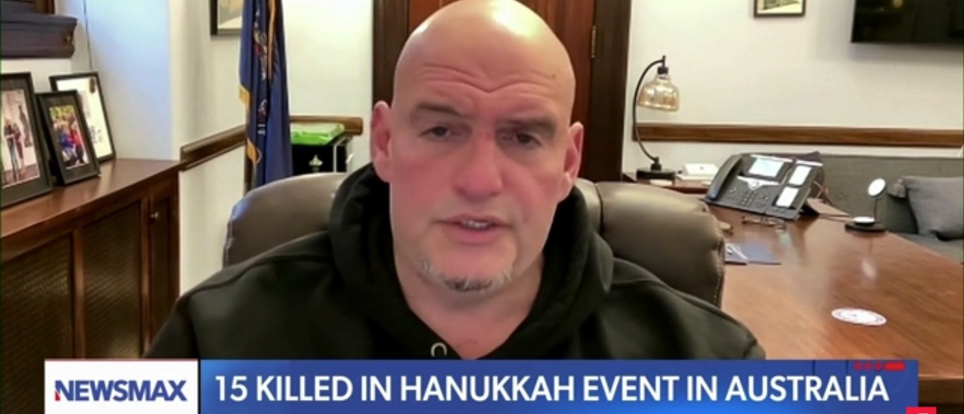 Fetterman Blames ‘Rot Within The American Left’ For Failing To Stop Terrorism Against Jews (Screenshot/Newsmax)
