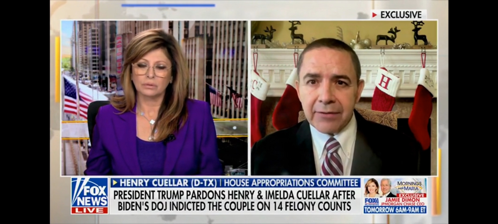 Rep. Henry Cuellar with Maria Bartiromo. (Screenshot/Fox News)
