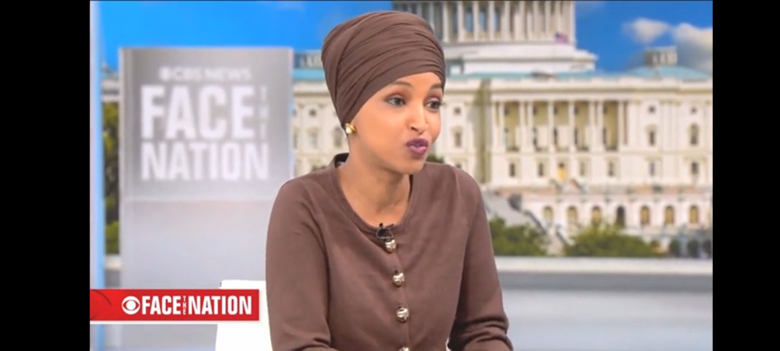 Rep. Illhan Omar on "Face the Nation" [Screenshot/Rumble/CBS News]