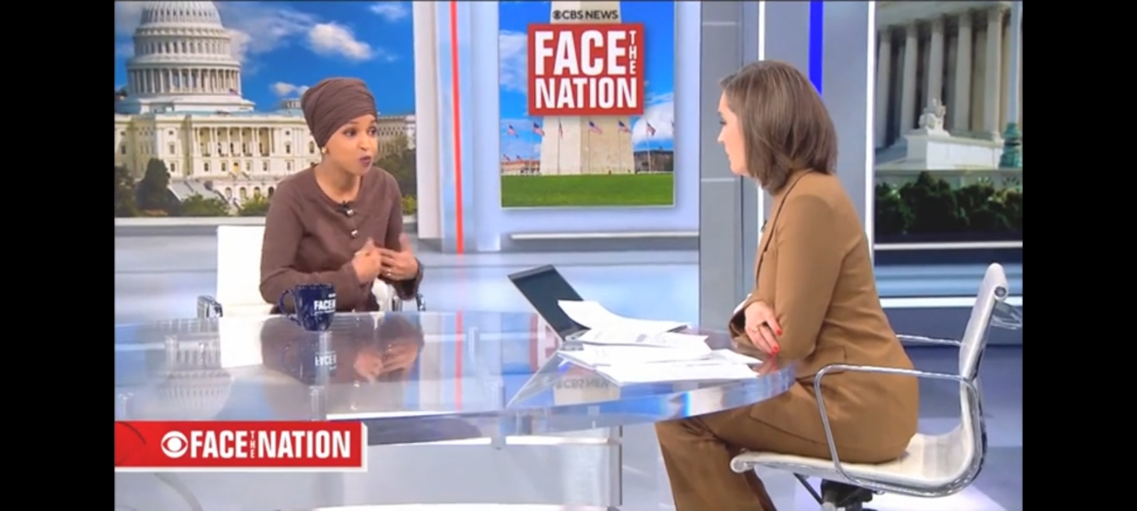 Rep. Illhan Omar on "Face the Nation" [Screenshot/Rumble/CBS News]