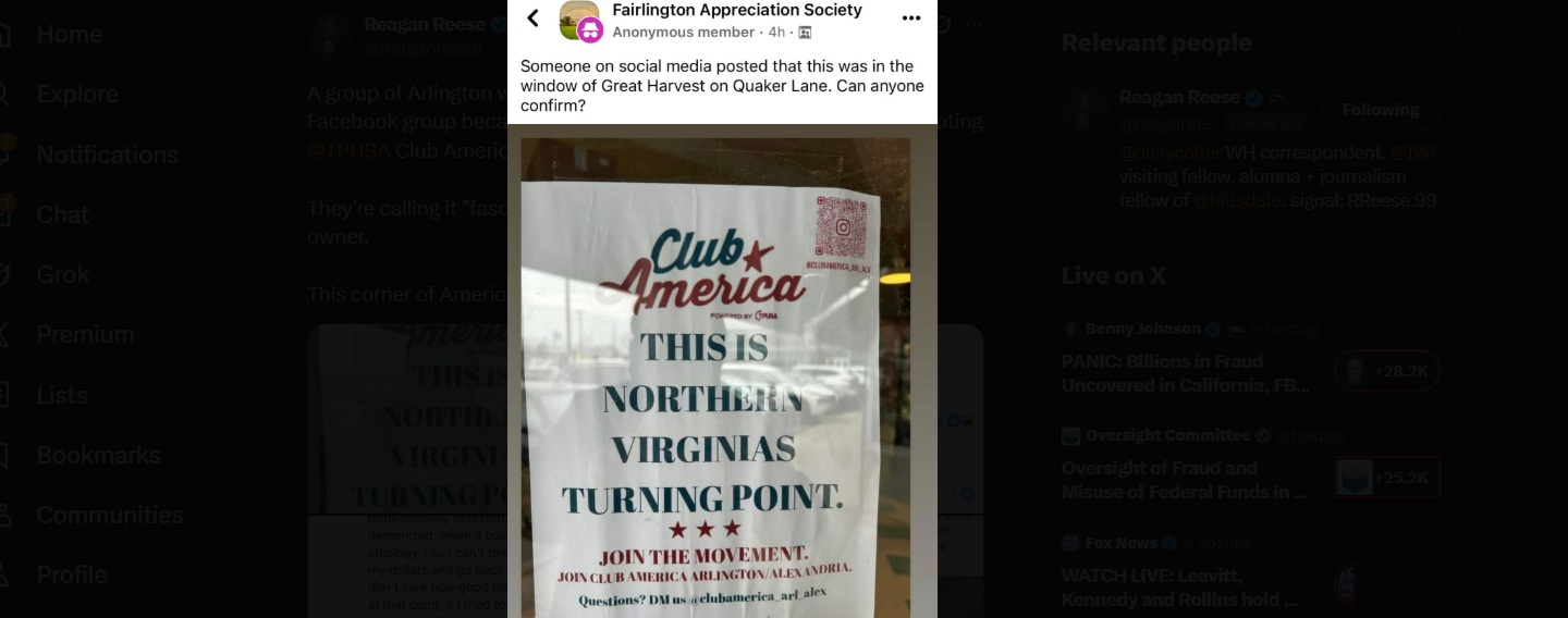 Local Libs Lose Their Minds After Based Bread Shop Posts TPUSA Flyer In Window