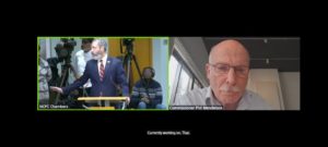 NCPC Commissioner Phil Mendelson addresses White House Office of Administration Director Joshua Fisher. [Screenshot/NCPC.gov]