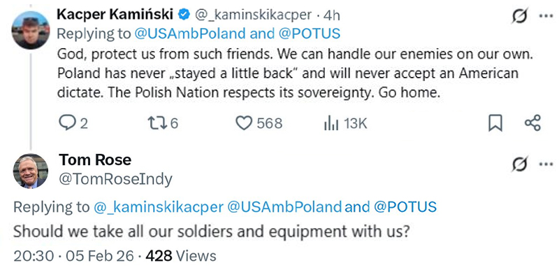 Screenshot of deleted post from Ambassador Tom Rose on X