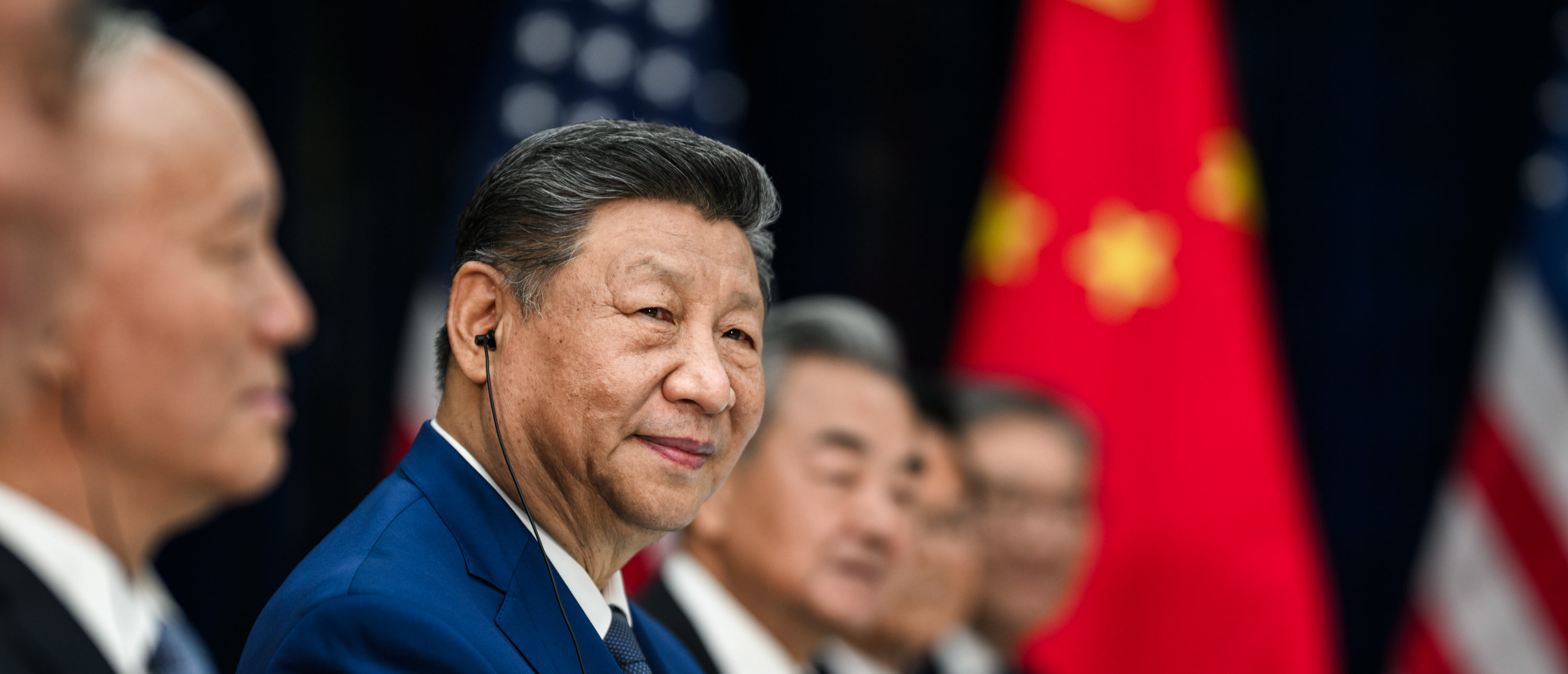 President Donald Trump participates in a bilateral meeting with Chinese President Xi Jinping at the Gimhae International Airport terminal, Thursday, October 30, 2025, in Busan, South Korea. (Official White House Photo by Daniel Torok)
