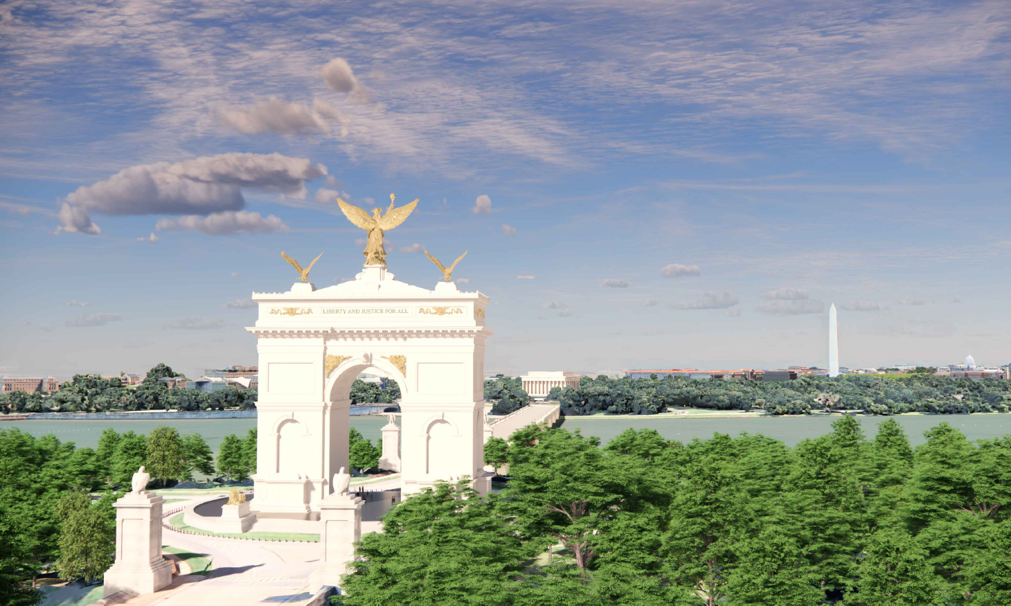 Harrison Design Rendering of Independence Arch [Screenshot/Public/CFA.gov]