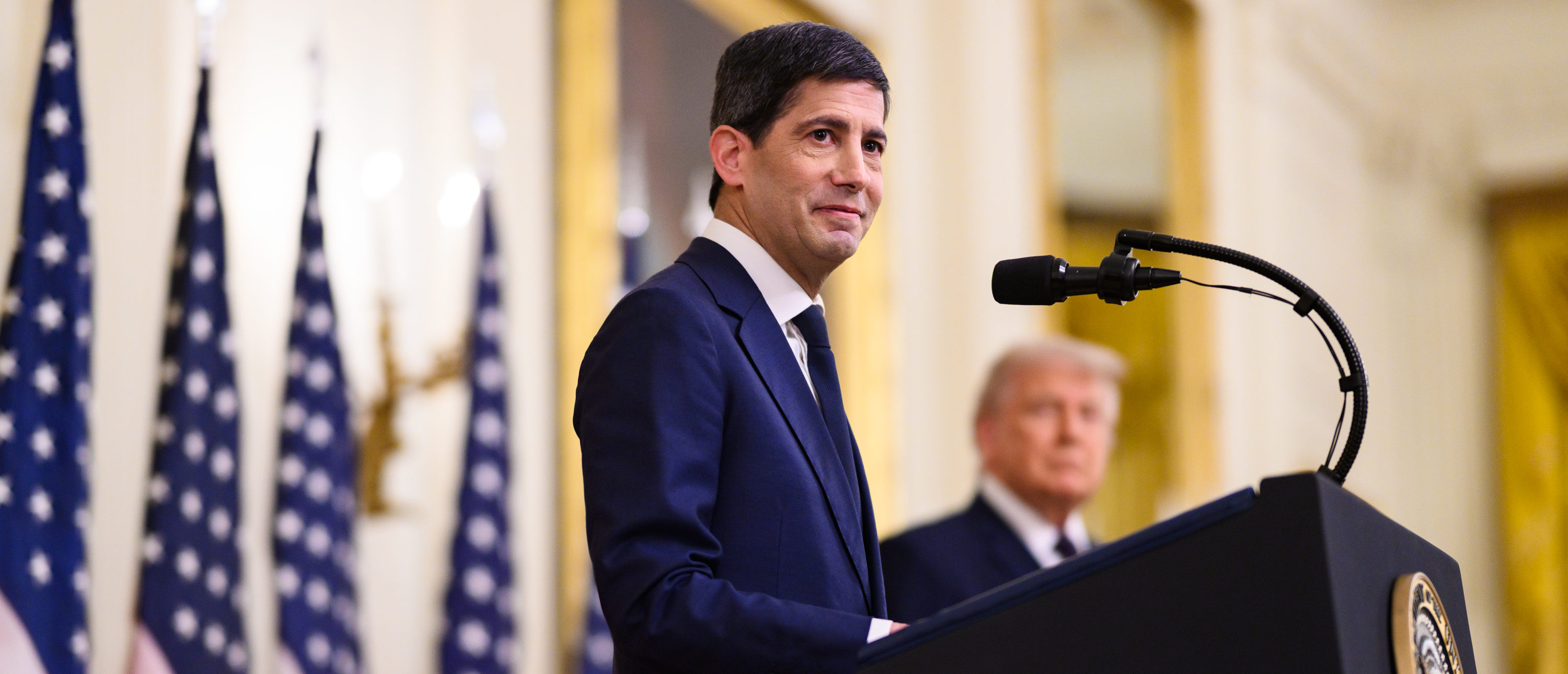 Federal Reserve Chair Kevin Warsh delivers remarks at his swearing-in ceremony in the East Room of the White House, Friday, May 22, 2026. (Official White House Photo by Daniel Torok)